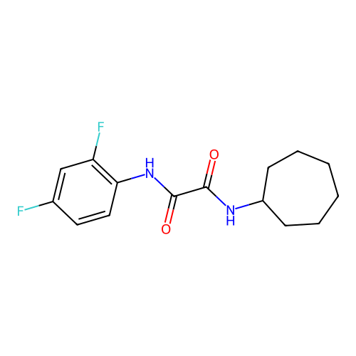 N1-cycloheptyl-N2-(2,4-difluorophenyl)oxalamide structure