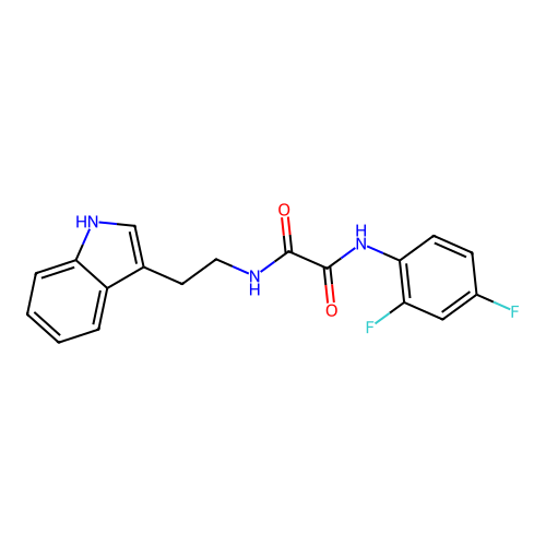 N'-(2,4-difluorophenyl)-N-[2-(1H-indol-3-yl)ethyl]oxamide structure