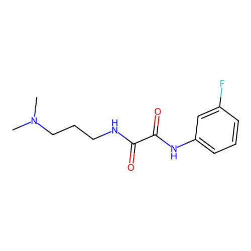 N-[3-(dimethylamino)propyl]-N'-(3-fluorophenyl)oxamide structure