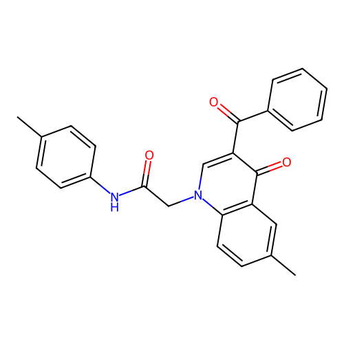 2-(3-benzoyl-6-methyl-4-oxoquinolin-1-yl)-N-(4-methylphenyl)acetamide structure