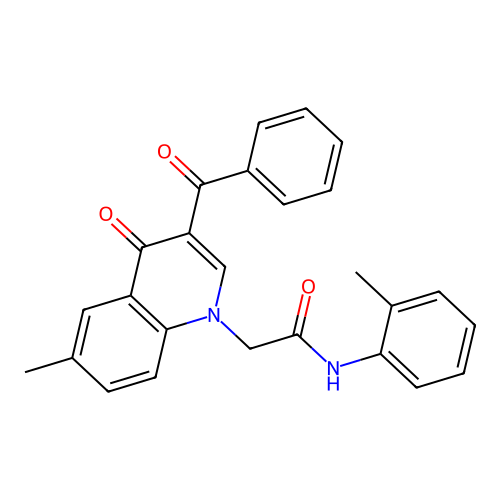 2-(3-benzoyl-6-methyl-4-oxoquinolin-1(4H)-yl)-N-(o-tolyl)acetamide structure