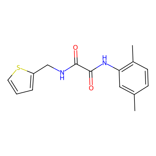 N'-(2,5-dimethylphenyl)-N-(thiophen-2-ylmethyl)oxamide structure
