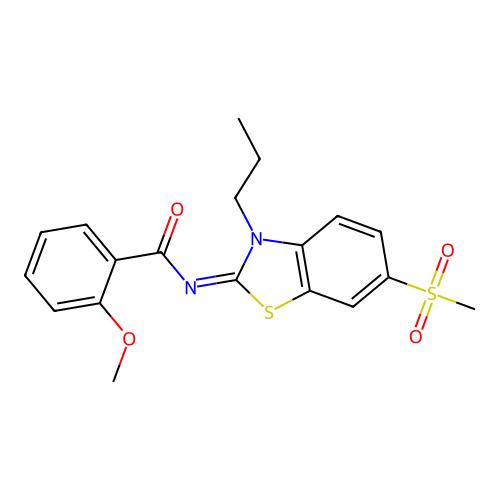 2-methoxy-N-(6-methylsulfonyl-3-propyl-1,3-benzothiazol-2-ylidene)benzamide structure