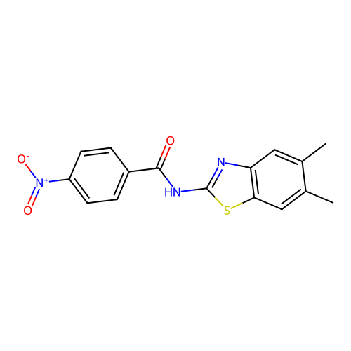N-(5,6-dimethyl-1,3-benzothiazol-2-yl)-4-nitrobenzamide structure