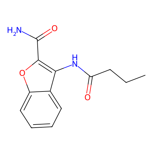 3-Butyramidobenzofuran-2-carboxamide structure