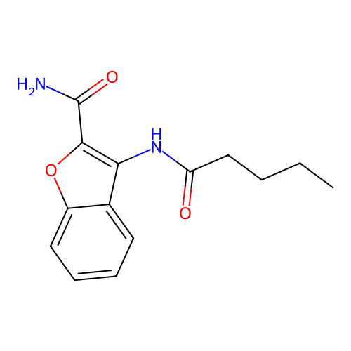 3-Pentanamidobenzofuran-2-carboxamide structure