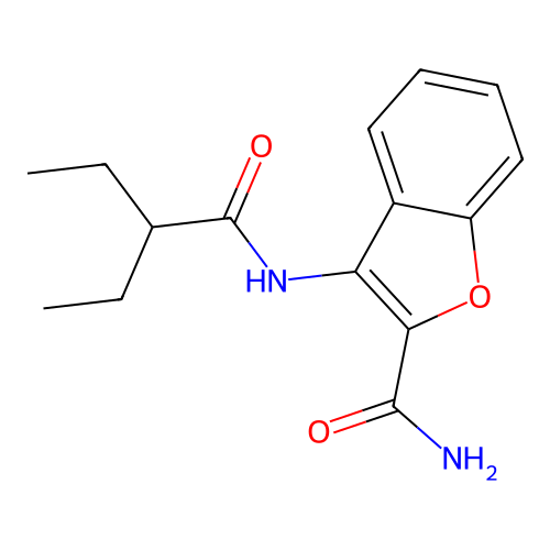 3-(2-Ethylbutanamido)benzofuran-2-carboxamide structure