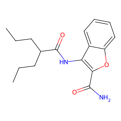 3-(2-Propylpentanamido)benzofuran-2-carboxamide structure
