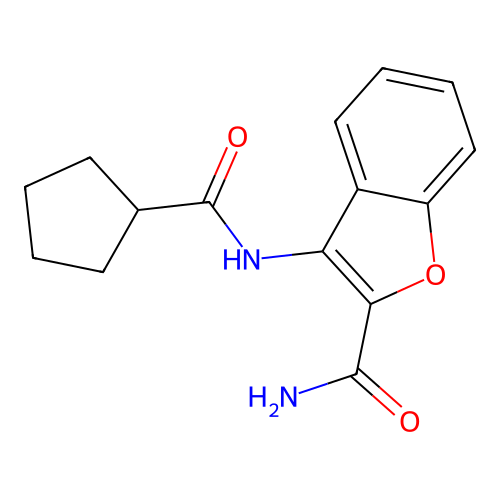 3-(Cyclopentanecarboxamido)benzofuran-2-carboxamide structure