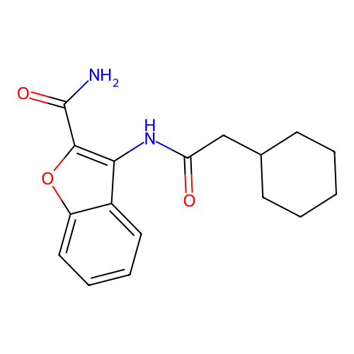 3-(2-Cyclohexylacetamido)benzofuran-2-carboxamide structure