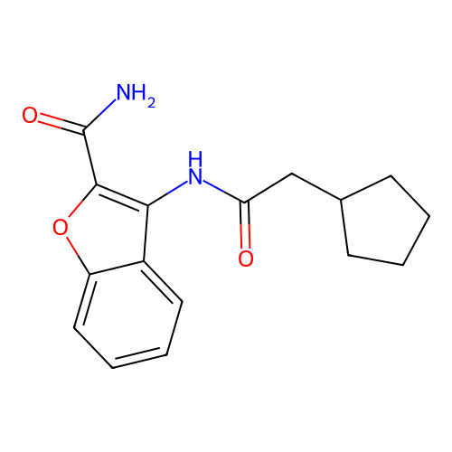 3-(2-Cyclopentylacetamido)benzofuran-2-carboxamide structure