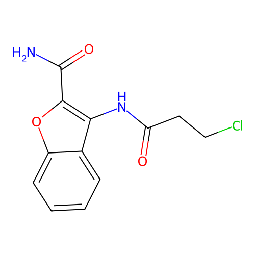 3-(3-Chloropropanamido)benzofuran-2-carboxamide structure