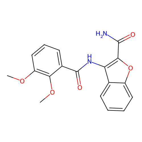 3-(2,3-Dimethoxybenzamido)benzofuran-2-carboxamide structure