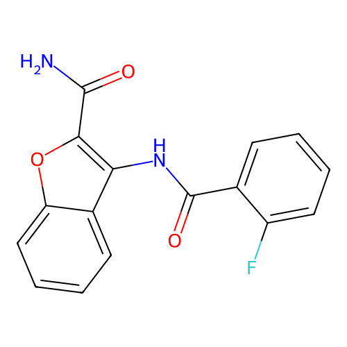 3-(2-Fluorobenzamido)benzofuran-2-carboxamide structure