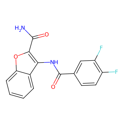 3-(3,4-Difluorobenzamido)benzofuran-2-carboxamide structure