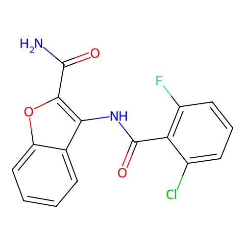 3-(2-Chloro-6-fluorobenzamido)benzofuran-2-carboxamide structure