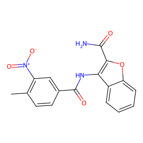 3-(4-Methyl-3-nitrobenzamido)benzofuran-2-carboxamide structure