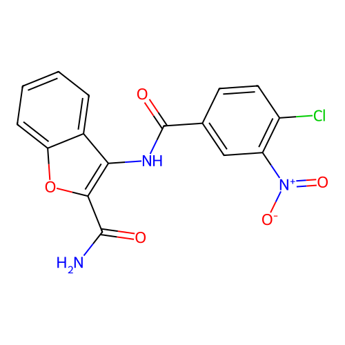 3-(4-Chloro-3-nitrobenzamido)benzofuran-2-carboxamide structure