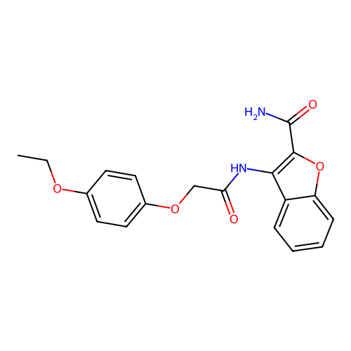 3-(2-(4-Ethoxyphenoxy)acetamido)benzofuran-2-carboxamide structure