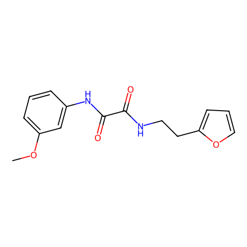 N-[2-(furan-2-yl)ethyl]-N'-(3-methoxyphenyl)oxamide structure