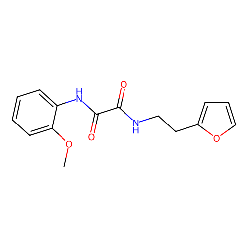N-[2-(furan-2-yl)ethyl]-N'-(2-methoxyphenyl)oxamide structure