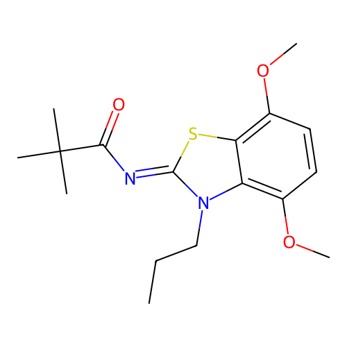 (Z)-N-(4,7-dimethoxy-3-propylbenzo[d]thiazol-2(3H)-ylidene)pivalamide structure