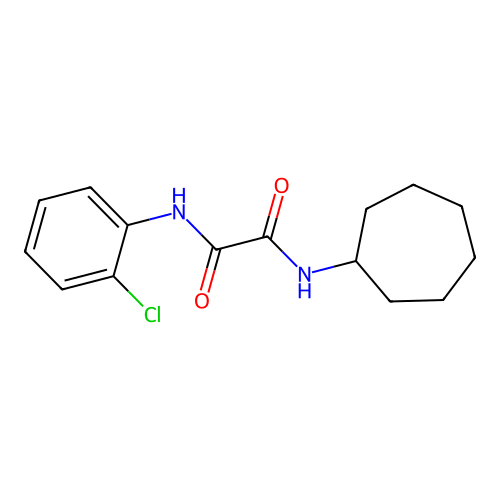 N'-(2-chlorophenyl)-N-cycloheptyloxamide structure