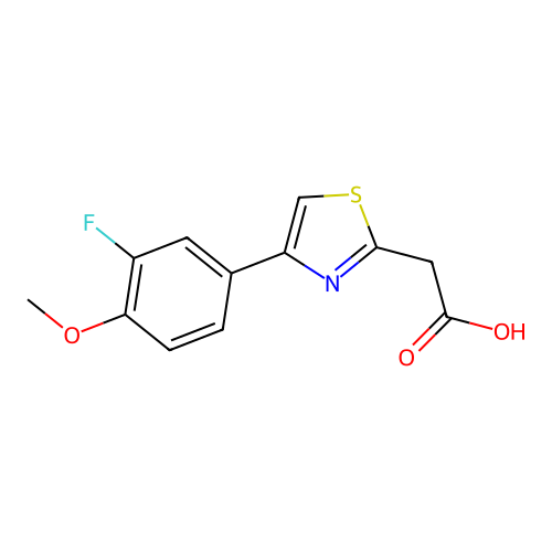 2-[4-(3-Fluoro-4-methoxyphenyl)-1,3-thiazol-2-yl]acetic acid structure