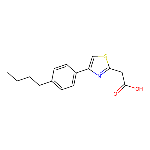2-[4-(4-Butylphenyl)-1,3-thiazol-2-yl]acetic acid structure