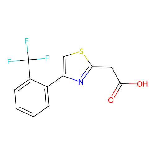 2-[4-[2-(Trifluoromethyl)phenyl]-1,3-thiazol-2-yl]acetic acid structure