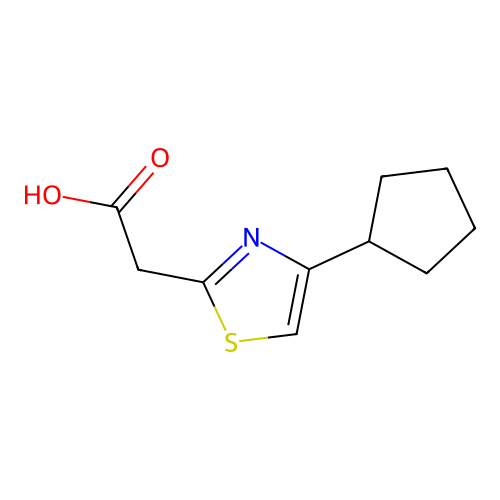 2-(4-cyclopentyl-1,3-thiazol-2-yl)acetic Acid structure