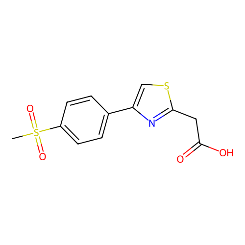 2-(4-(4-(Methylsulfonyl)phenyl)thiazol-2-yl)acetic acid structure