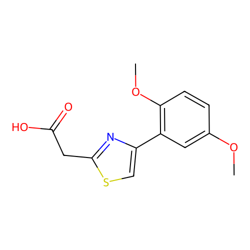 2-[4-(2,5-Dimethoxyphenyl)-1,3-thiazol-2-yl]acetic acid structure