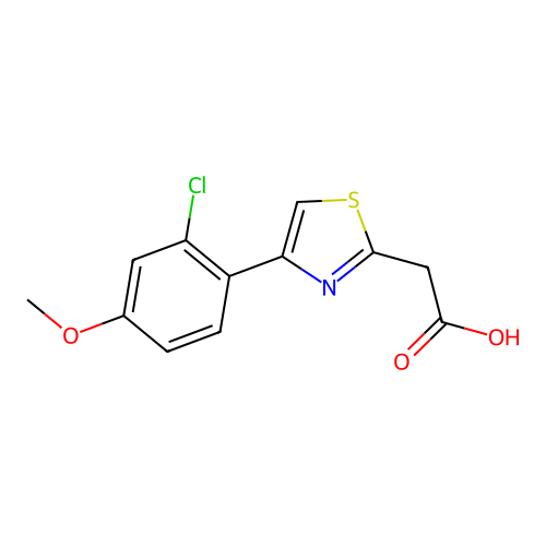 2-[4-(2-Chloro-4-methoxyphenyl)-1,3-thiazol-2-yl]acetic acid structure