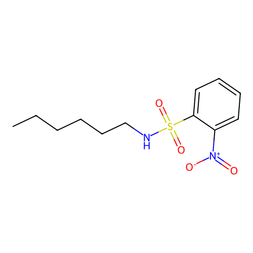 N-hexyl-2-nitrobenzenesulfonamide structure