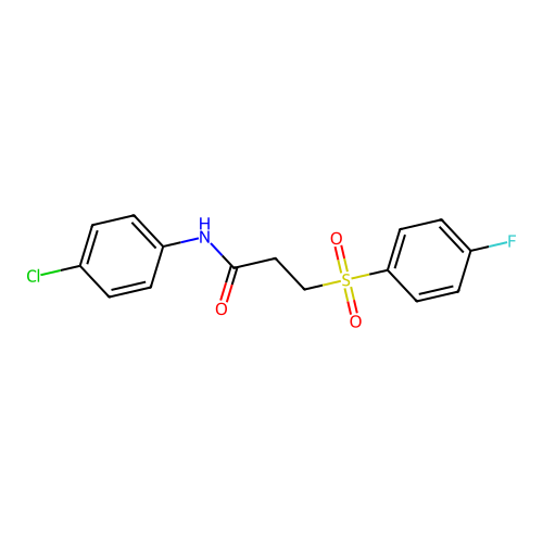 N-(4-chlorophenyl)-3-(4-fluorophenyl)sulfonylpropanamide structure