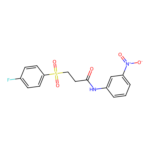 3-(4-fluorophenyl)sulfonyl-N-(3-nitrophenyl)propanamide structure