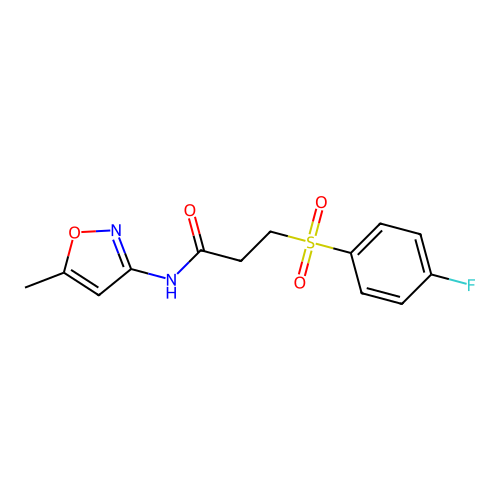 3-((4-fluorophenyl)sulfonyl)-N-(5-methylisoxazol-3-yl)propanamide structure