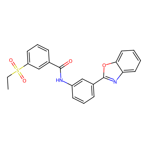 N-(3-(benzo[d]oxazol-2-yl)phenyl)-3-(ethylsulfonyl)benzamide structure