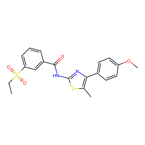 3-(ethylsulfonyl)-N-(4-(4-methoxyphenyl)-5-methylthiazol-2-yl)benzamide structure