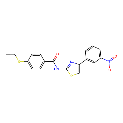 4-(ethylthio)-N-(4-(3-nitrophenyl)thiazol-2-yl)benzamide structure