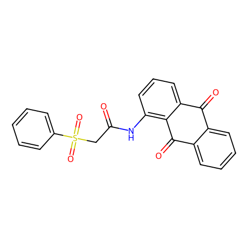 2-(benzenesulfonyl)-N-(9,10-dioxoanthracen-1-yl)acetamide structure
