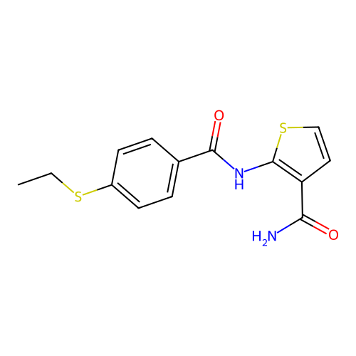 2-(4-(Ethylthio)benzamido)thiophene-3-carboxamide structure