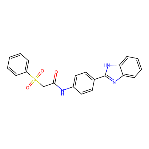 2-(benzenesulfonyl)-N-[4-(1H-benzimidazol-2-yl)phenyl]acetamide structure