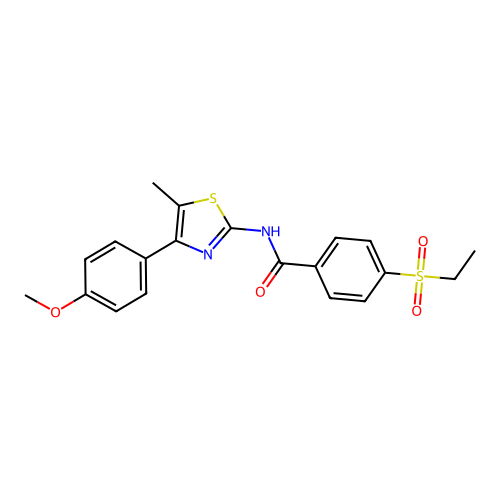 4-(ethylsulfonyl)-N-(4-(4-methoxyphenyl)-5-methylthiazol-2-yl)benzamide structure