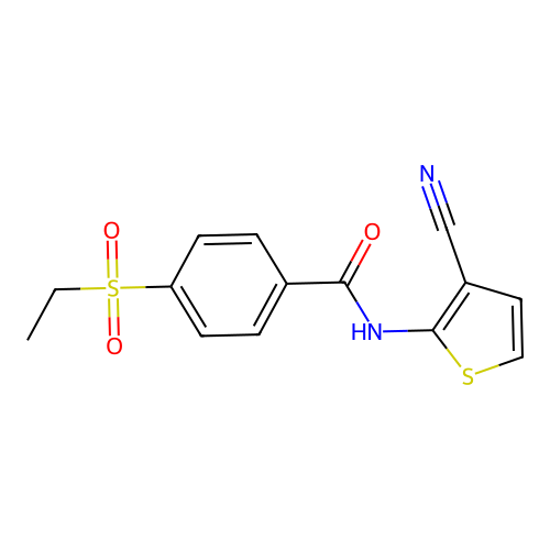N-(3-cyanothiophen-2-yl)-4-(ethylsulfonyl)benzamide structure