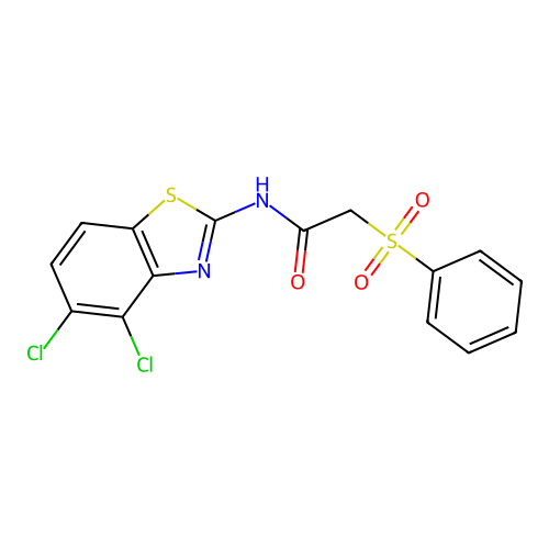 2-(benzenesulfonyl)-N-(4,5-dichloro-1,3-benzothiazol-2-yl)acetamide structure