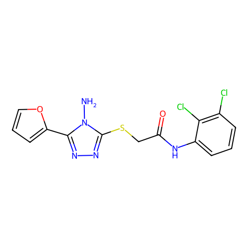 2-{[4-amino-5-(furan-2-yl)-4H-1,2,4-triazol-3-yl]sulfanyl}-N-(2,3-dichlorophenyl)acetamide structure