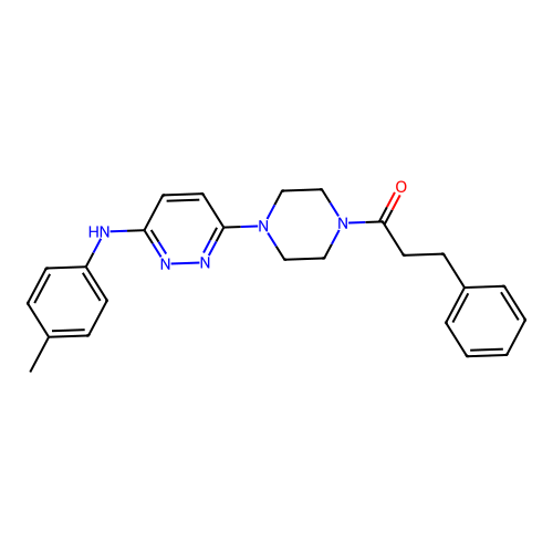 3-Phenyl-1-(4-(6-(p-tolylamino)pyridazin-3-yl)piperazin-1-yl)propan-1-one structure