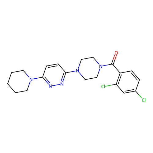 3-[4-(2,4-dichlorobenzoyl)piperazin-1-yl]-6-(piperidin-1-yl)pyridazine structure